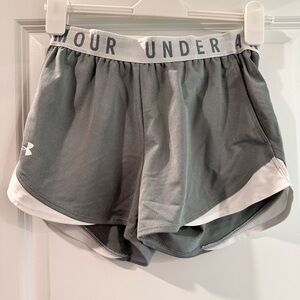 Under Armour Gray and White Athletic Shorts